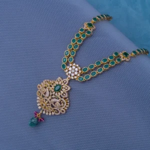 Blue Pearl Embedded Necklace